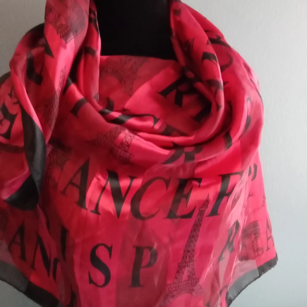 Elegant Red Printed Scarf‎